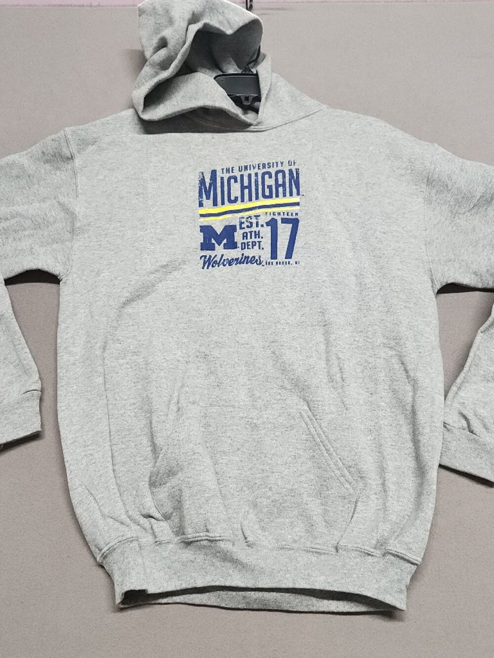 Jerzees Ncaa Michigan Wolverines Youth Hoodie Xl 18-20 Fleece Gray Blue 138